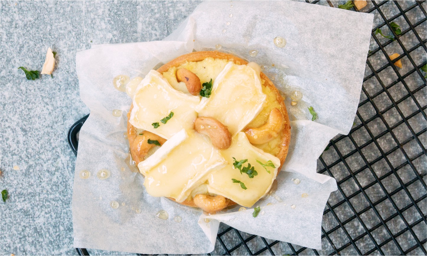 Mini quiche met brie en honing