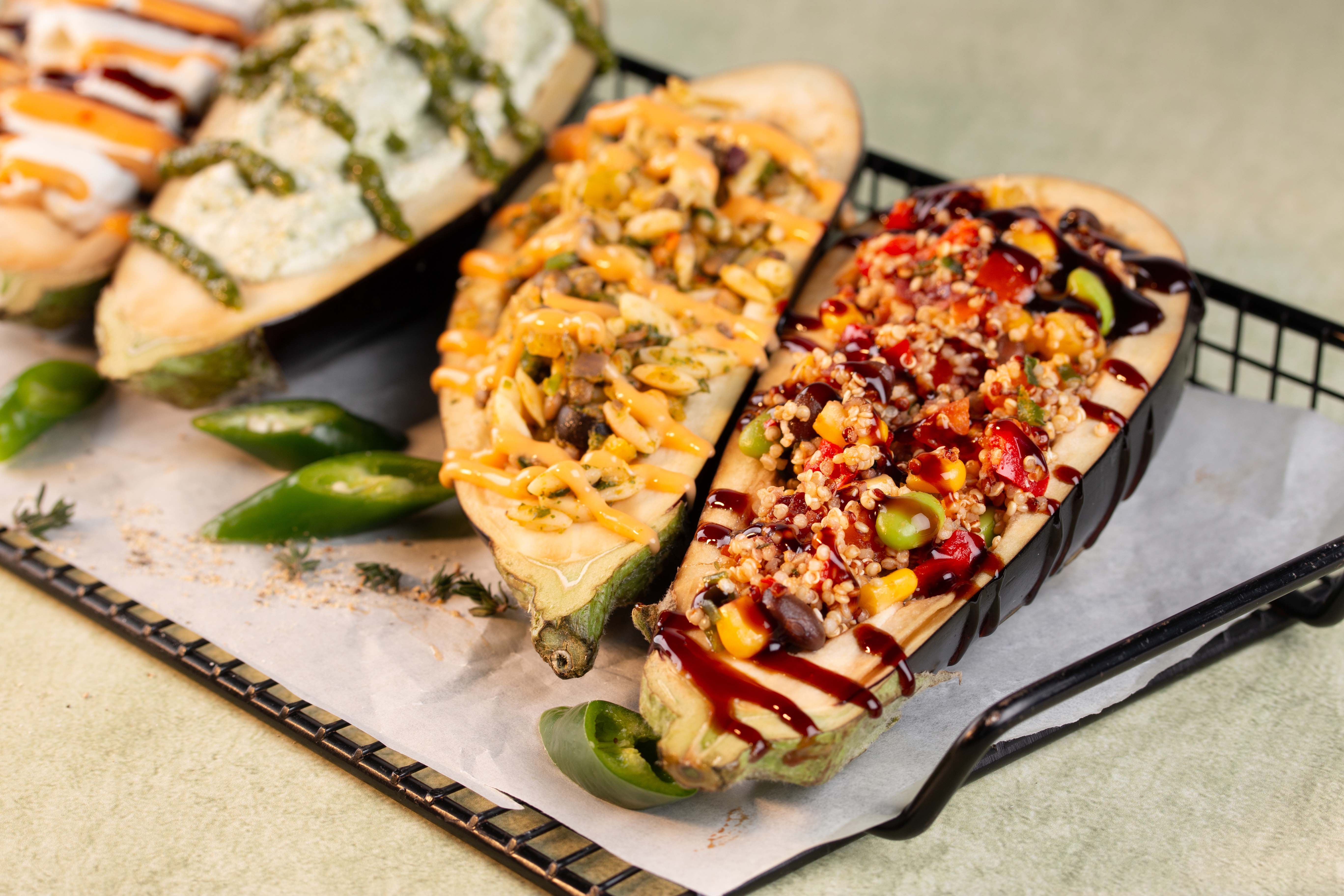 Gevulde aubergine