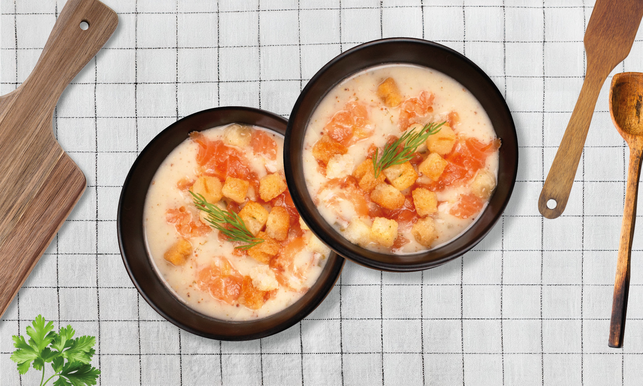 Mosterdsoep met zalm